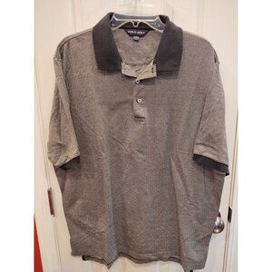 Polo Golf Ralph Lauren Pima Cotton XL Mens Herringbone Gray Black Short Sleeve